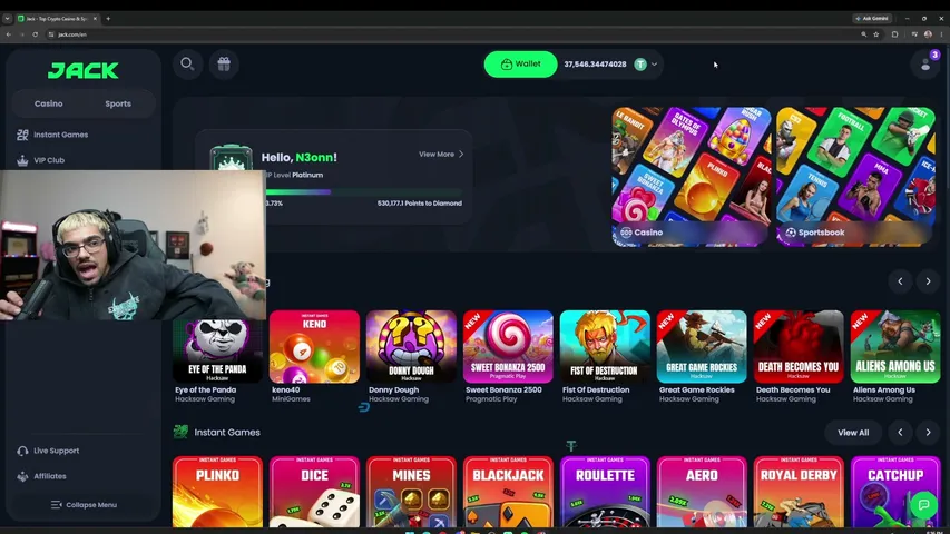 N3on playing Slots & Casino - Live Casino Stream