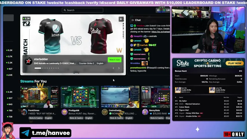 hanvee playing Slots & Casino - Live Casino Stream