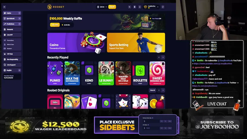 JoeyBooHoo playing Slots & Casino - Live Casino Stream
