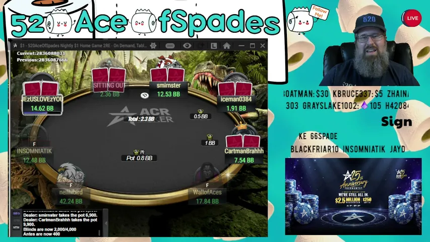 520AceOfSpades playing Poker - Live Casino Stream