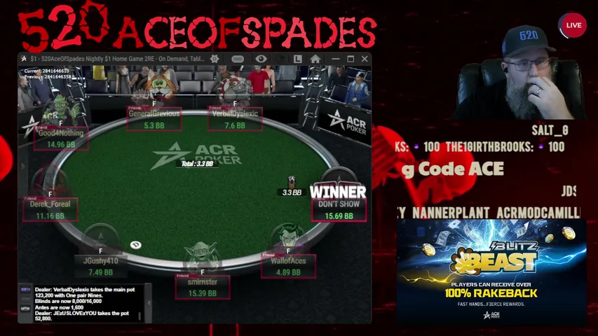 520AceOfSpades playing Poker - Live Casino Stream