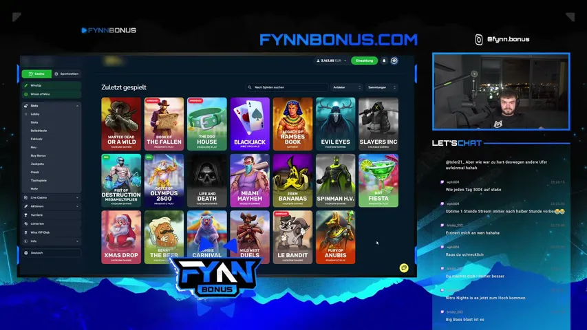 FynnBonus playing Slots & Casino - Live Casino Stream