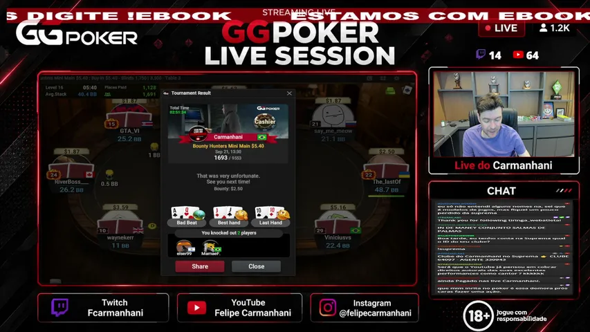 carmanhani playing Poker - Live Casino Stream