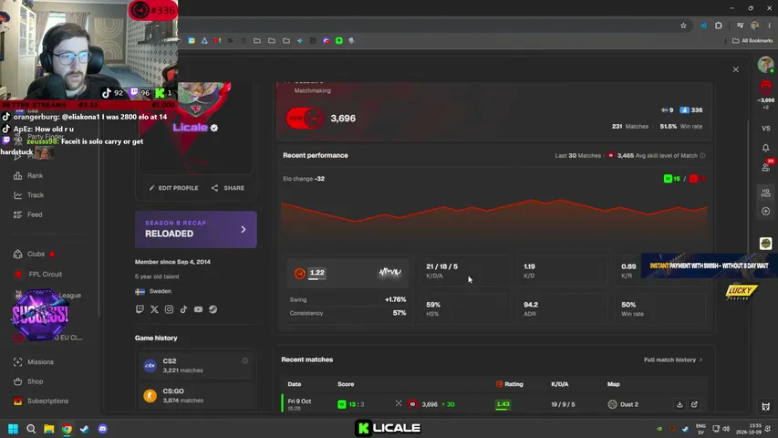 Licale playing Counter-Strike 2 - Live Casino Stream