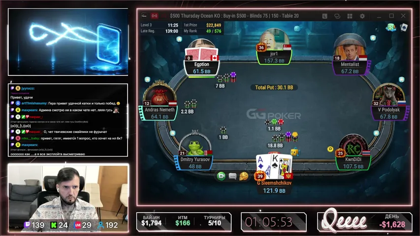 kotorpoker playing Poker - Live Casino Stream