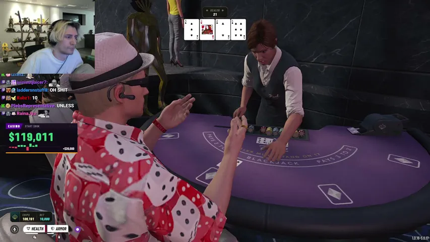 xQc playing Grand Theft Auto V (GTA) - Live Casino Stream