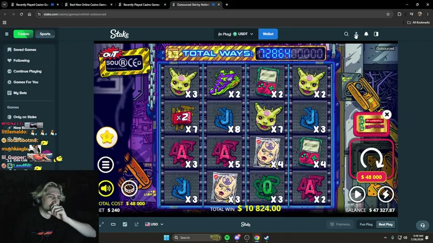 xQc playing Slots & Casino - Live Casino Stream