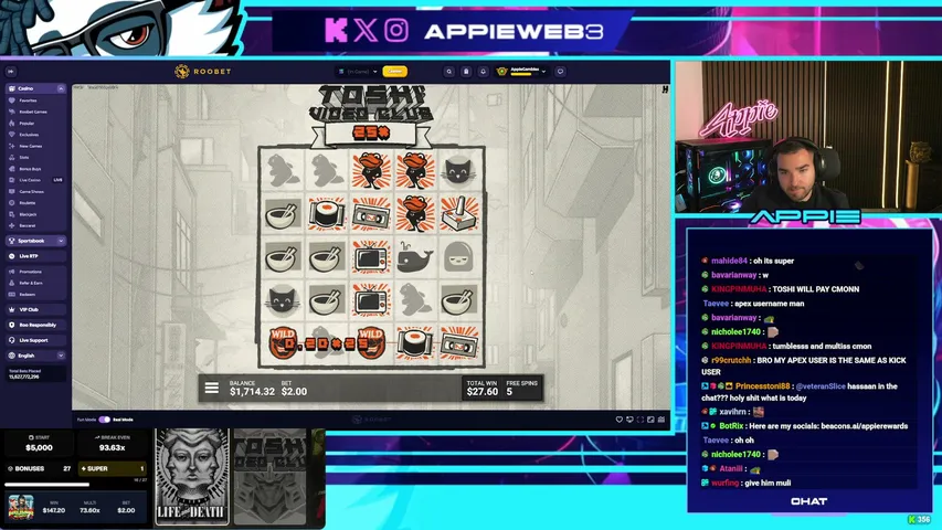 AppieWeb3 playing Slots & Casino - Live Casino Stream