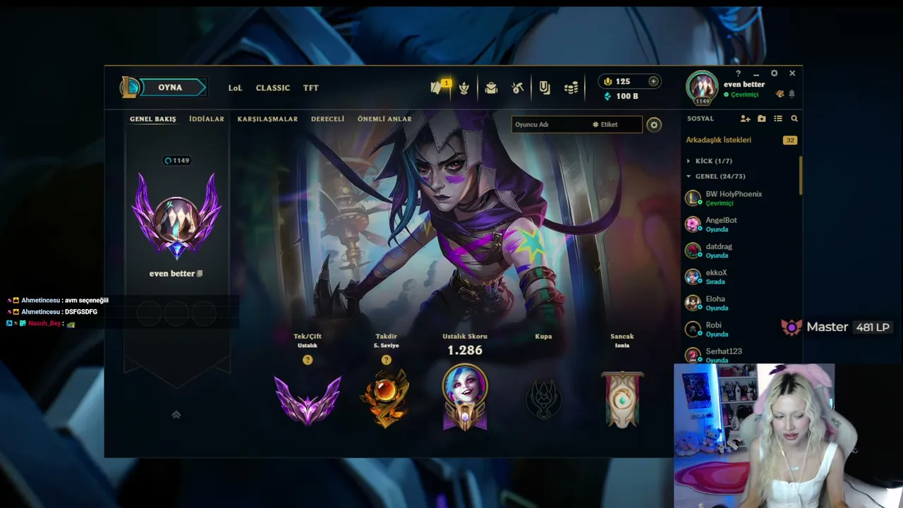 euw master 481p start / görsel sölen adc / !manifest !atla
