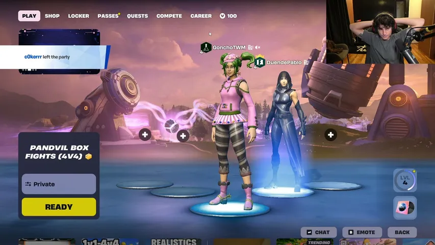 🚨 TOP GLOBALES 👈 4 VS 1 PRO DE FORTNITE 🛑 COMPETI DE AFTER 😈🖌