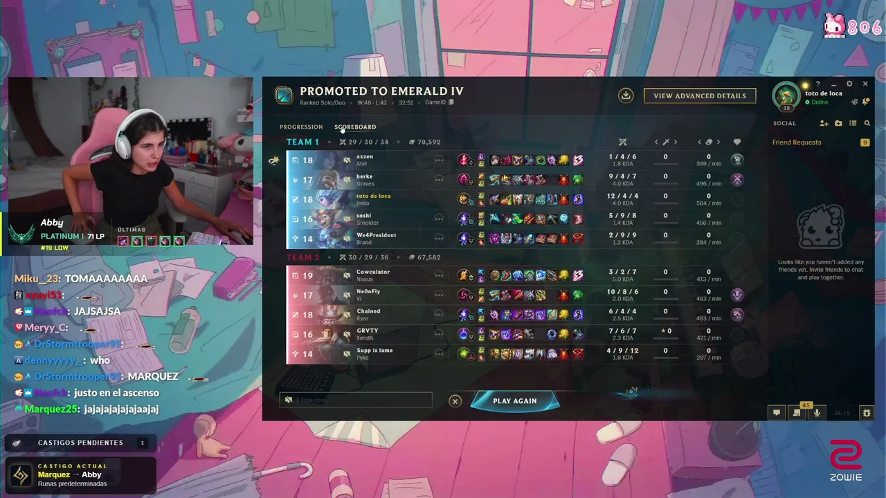 DÍA 5 DEL SoloQChallenge ˖˚⊹ ꣑ৎ SOLO IRELIA O PIERDO ―୨୧⋆ ˚