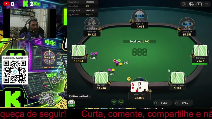 tdaah playing Poker - Live Casino Stream