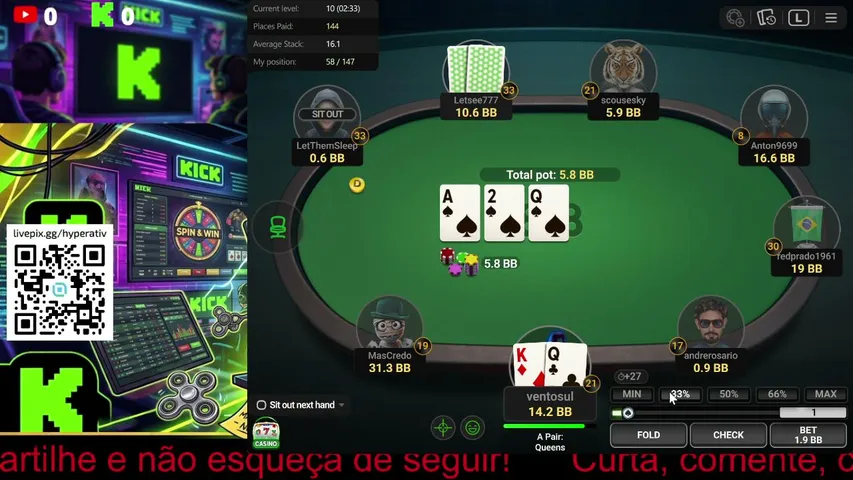 tdaah playing Poker - Live Casino Stream
