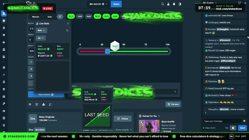 stakedices live stream