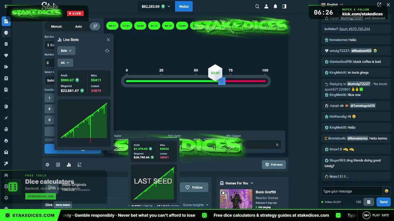 StakeDices live