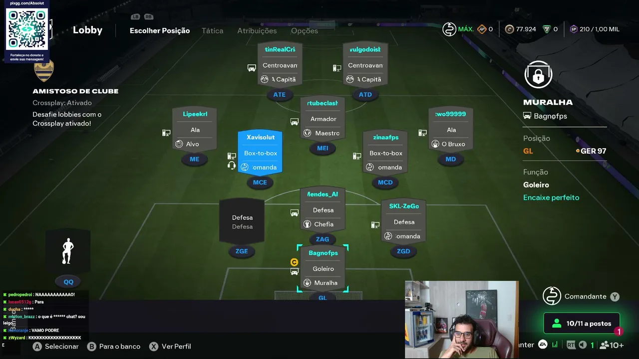 TREINANDO FIFA - AMISTOSO ROLANDO. 🤔 😈 😈 RESGATE PIX de R$1000 !loja 💵​ !pixgg 🧠 🔥