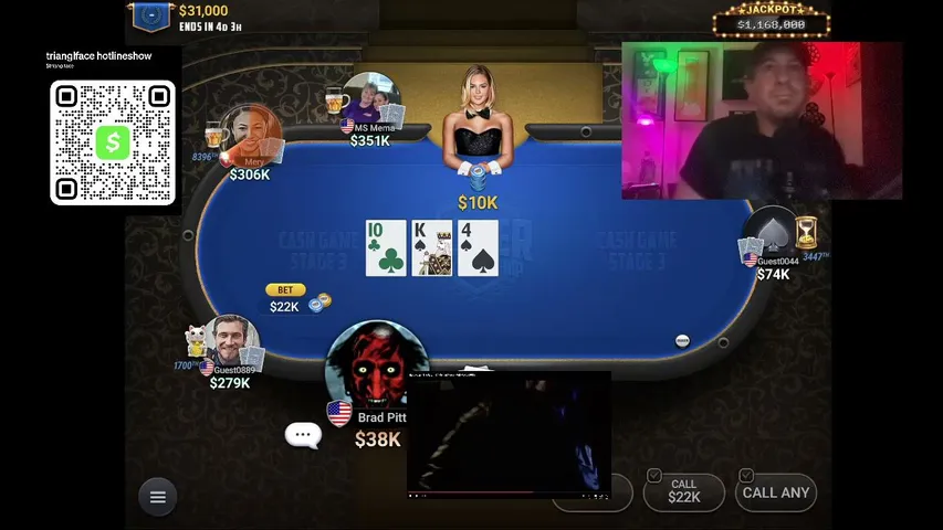 trianglface playing Poker - Live Casino Stream