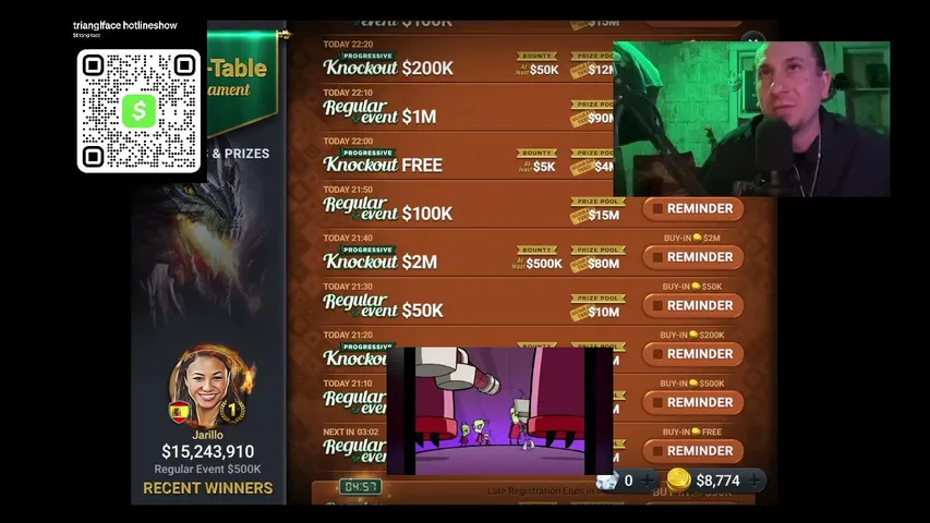 trianglface playing Poker - Live Casino Stream