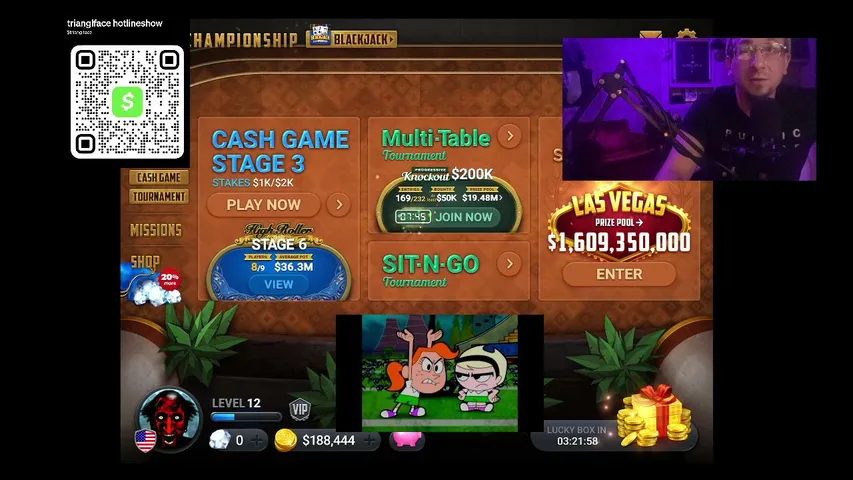 trianglface playing Poker - Live Casino Stream