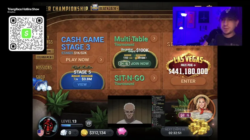 trianglface playing Poker - Live Casino Stream