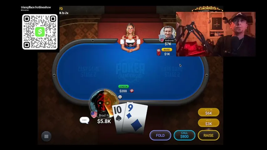 trianglface playing Poker - Live Casino Stream
