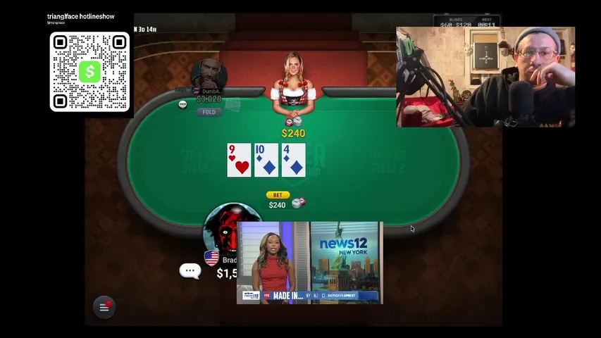 trianglface playing Poker - Live Casino Stream