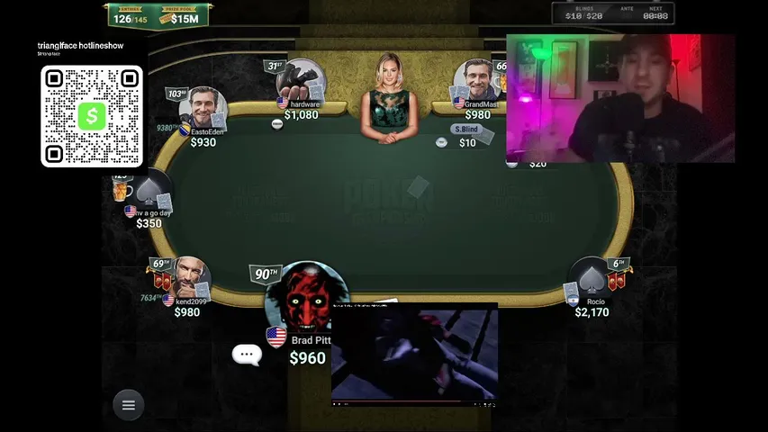 trianglface playing Poker - Live Casino Stream
