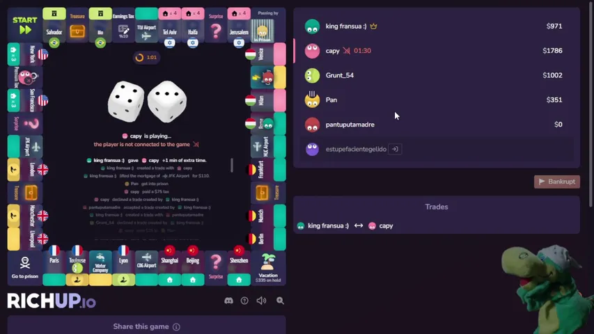 OdderCaveira playing Monopoly - Live Casino Stream