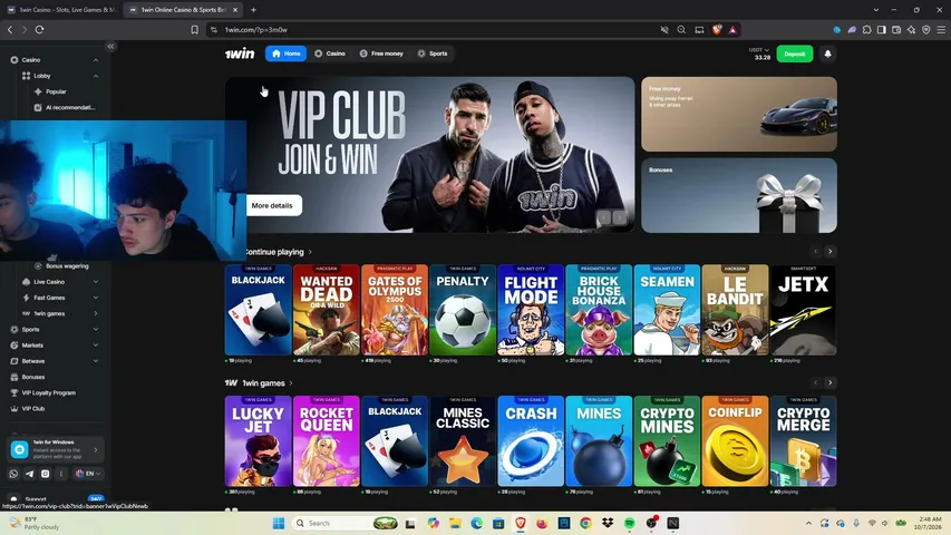 blurri playing Slots & Casino - Live Casino Stream