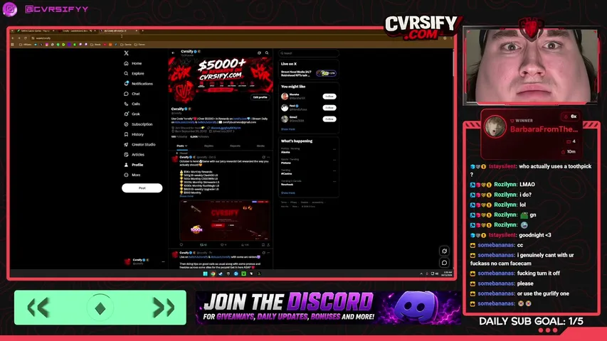 VIEWERS CONTROL BALANCE🟢$5000+ IN !LB AND REWARDS ON CVRSIFY.COM🟢DAILY STREAMS WITH GIVEAWAYS FOR CODE CVRSIFY USERS🟢!SOCIALS !SITE