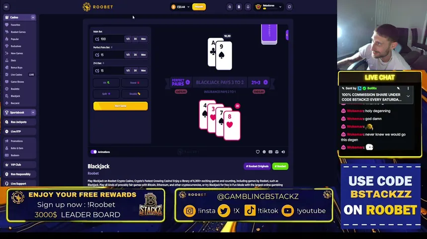 bstackz playing Slots & Casino - Live Casino Stream