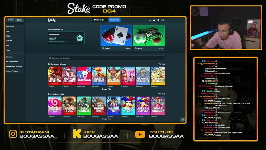 bougassaa playing Slots & Casino - Live Casino Stream