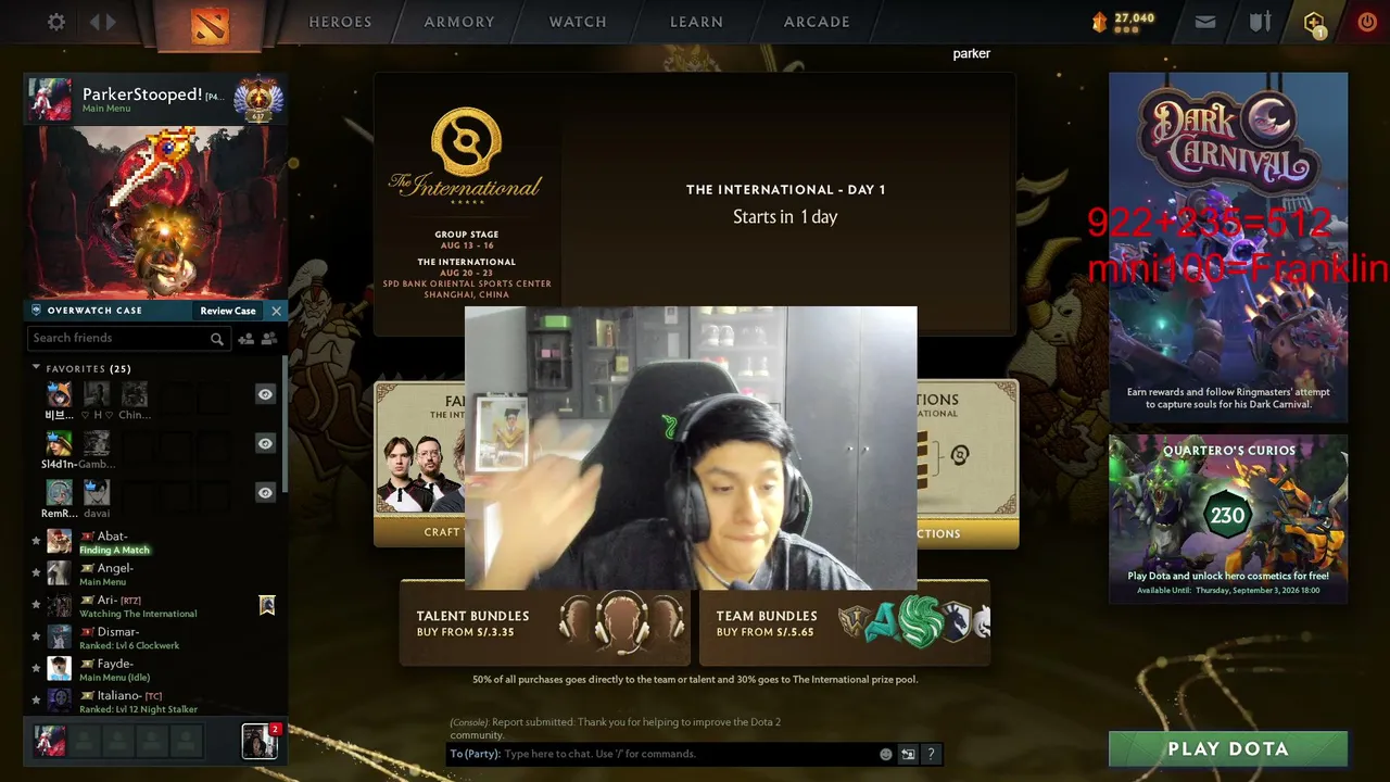 ParkerDota live