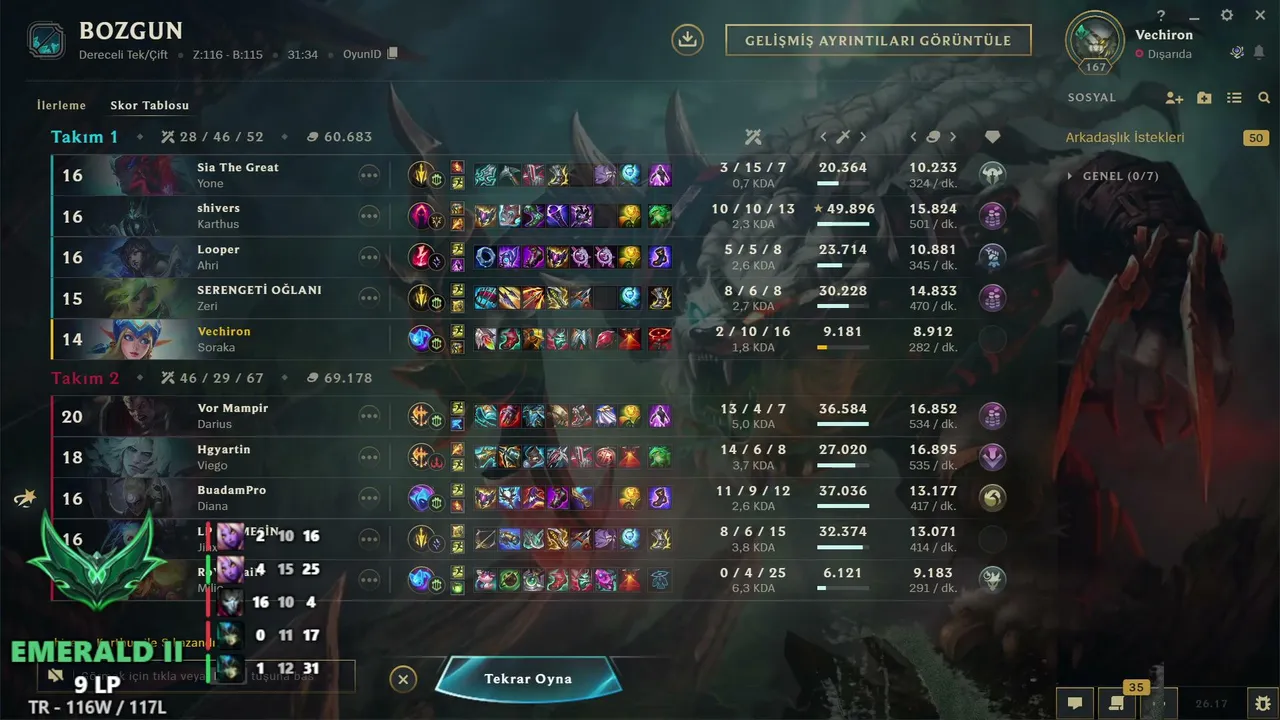 🔴 Tryhard LOL - Solo Q - TR - EMERALD II (9 LP)
