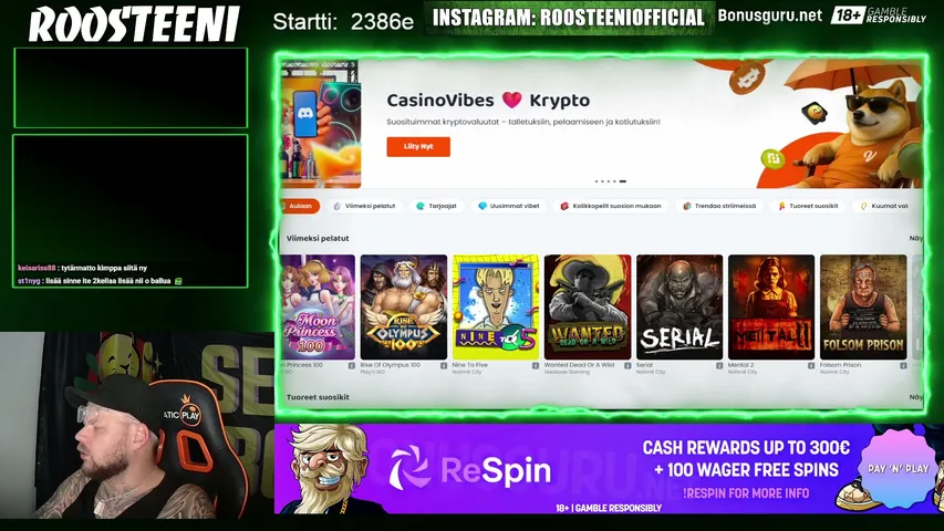 roosteeni playing Slots & Casino - Live Casino Stream