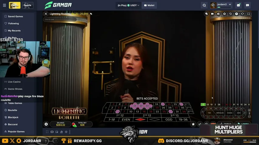 jordanr playing Slots & Casino - Live Casino Stream
