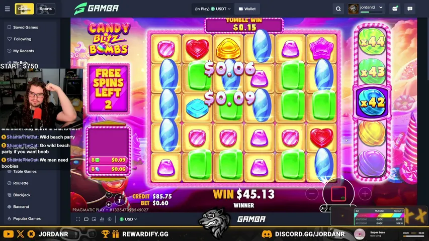 jordanr playing Slots & Casino - Live Casino Stream