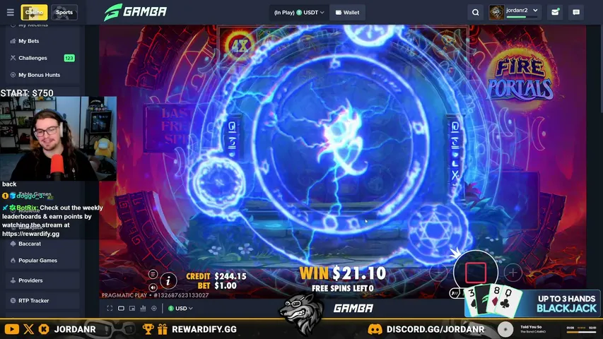 jordanr playing Slots & Casino - Live Casino Stream