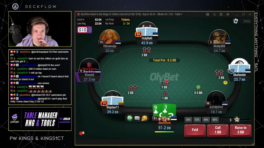 deckflow playing Poker - Live Casino Stream
