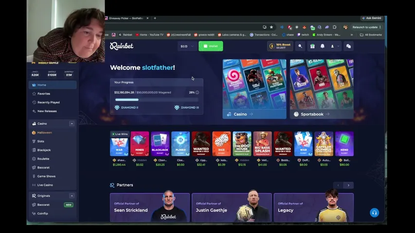 Andy playing Slots & Casino - Live Casino Stream
