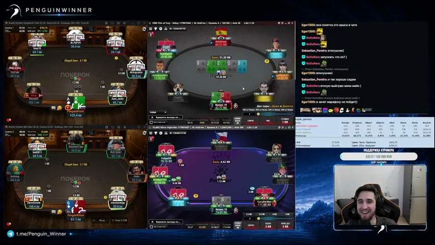 penguinwinner playing Monopoly Poker - Live Casino Stream