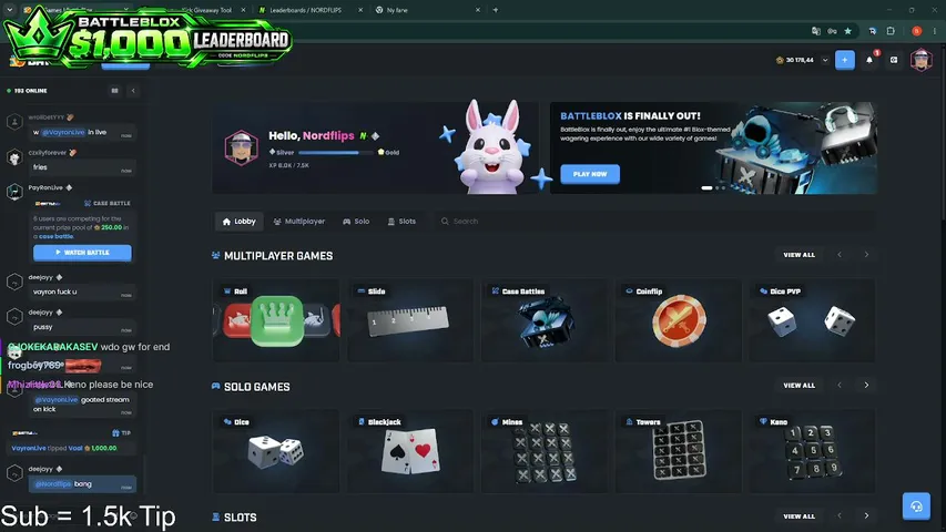 nordflips playing Slots & Casino - Live Casino Stream