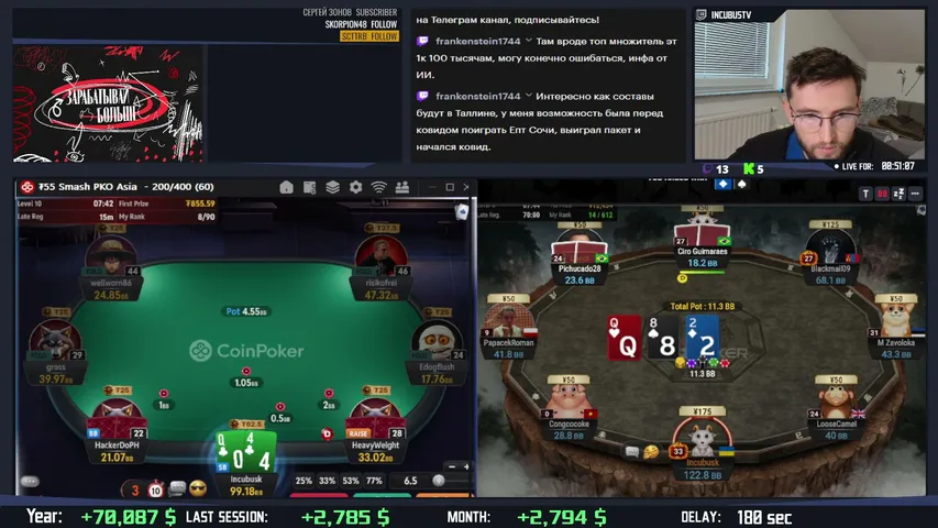 Incubusk playing Poker - Live Casino Stream
