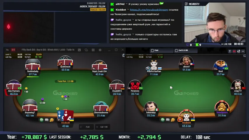 Incubusk playing Poker - Live Casino Stream