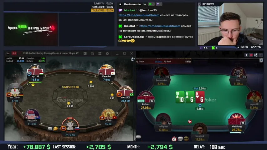 Incubusk playing Poker - Live Casino Stream