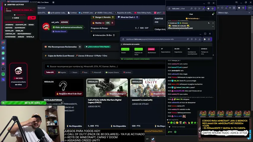 Live preview of streameruniversitario's Kick stream