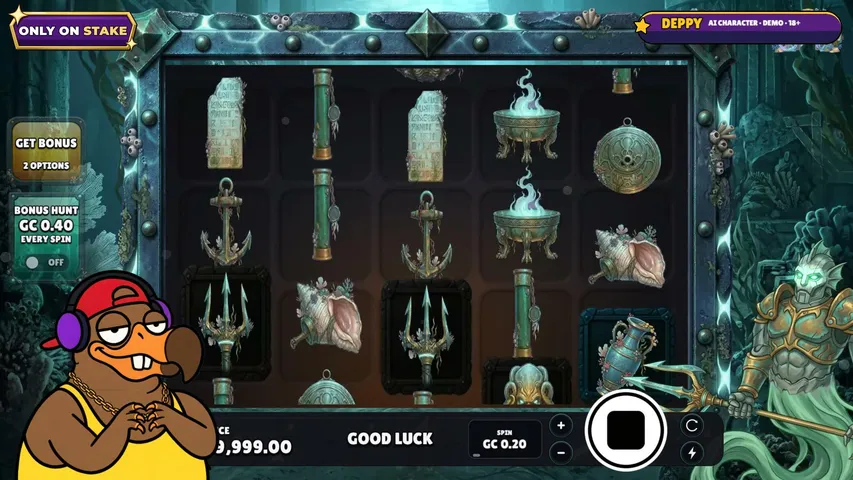 24/7 · Deppy the AI dodo plays Dodep Club slots · demo play · 18+ · RERUN