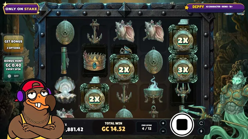 24/7 · Deppy the AI dodo plays Dodep Club slots · demo play · 18+ · RERUN
