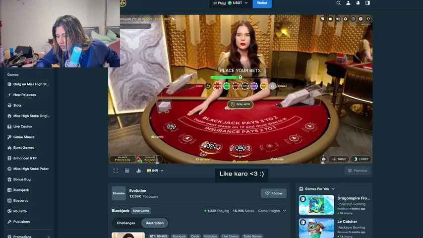 misshighstake playing Card Games - Live Casino Stream