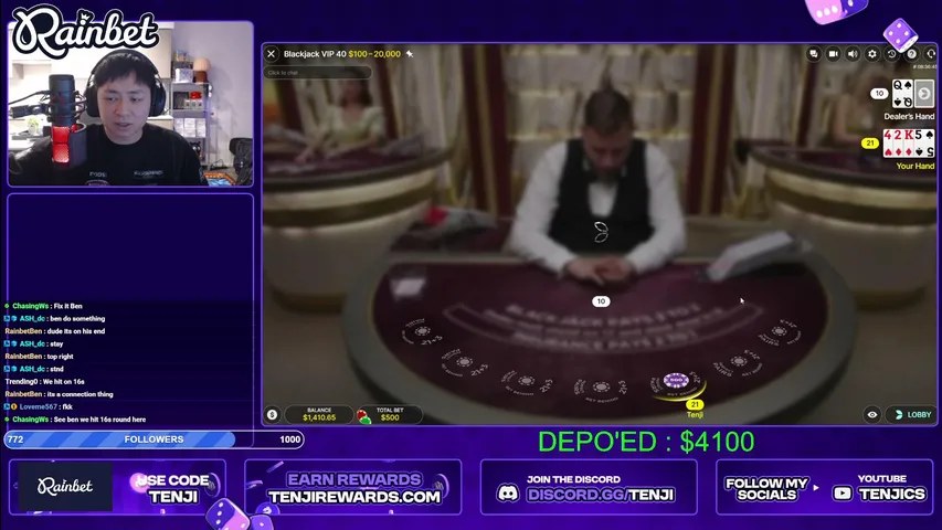 tenjii playing Slots & Casino - Live Casino Stream